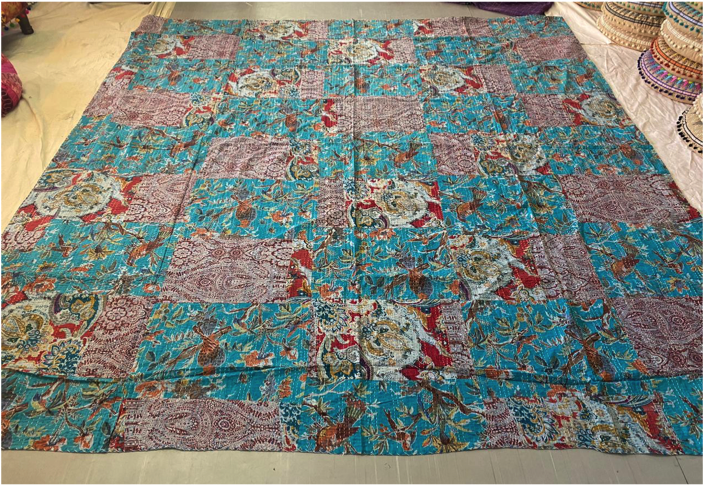 Indian cotton kantha patchwork blanket - Sunnyside Trading Co.